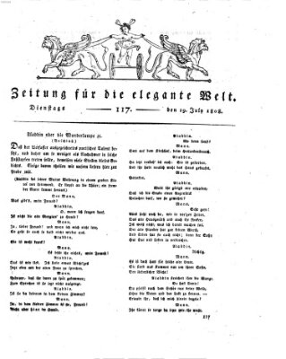 Zeitung für die elegante Welt Dienstag 19. Juli 1808