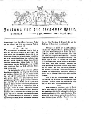 Zeitung für die elegante Welt Dienstag 2. August 1808