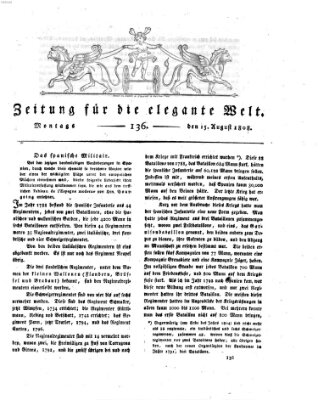 Zeitung für die elegante Welt Montag 15. August 1808