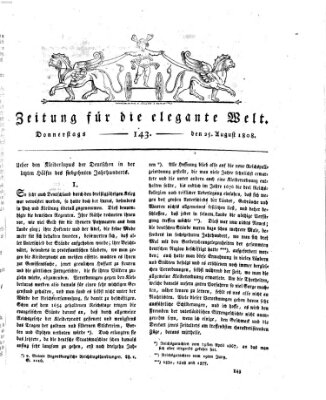 Zeitung für die elegante Welt Donnerstag 25. August 1808