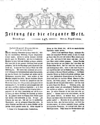 Zeitung für die elegante Welt Dienstag 30. August 1808