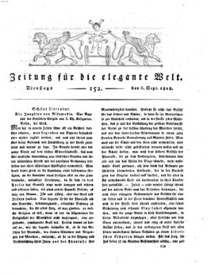 Zeitung für die elegante Welt Dienstag 6. September 1808