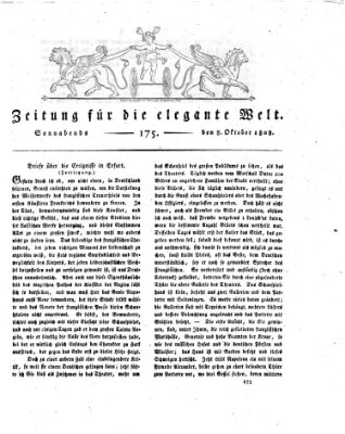 Zeitung für die elegante Welt Sonntag 9. Oktober 1808