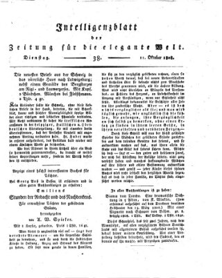 Zeitung für die elegante Welt Dienstag 11. Oktober 1808