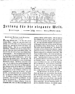 Zeitung für die elegante Welt Freitag 14. Oktober 1808