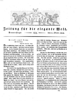 Zeitung für die elegante Welt Donnerstag 20. Oktober 1808