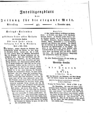 Zeitung für die elegante Welt Dienstag 1. November 1808