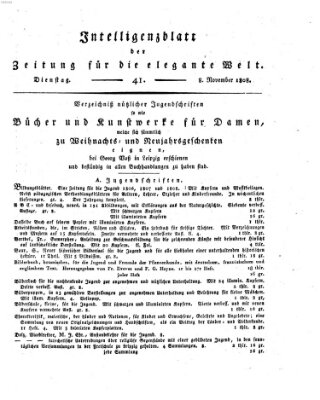 Zeitung für die elegante Welt Dienstag 8. November 1808