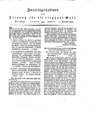 Zeitung für die elegante Welt Dienstag 15. November 1808