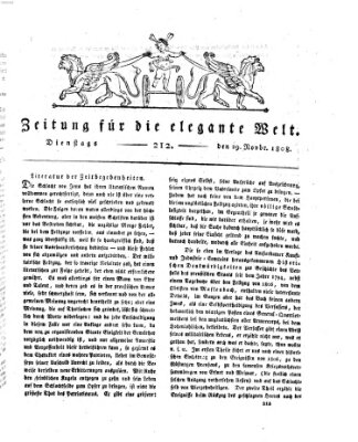 Zeitung für die elegante Welt Dienstag 29. November 1808