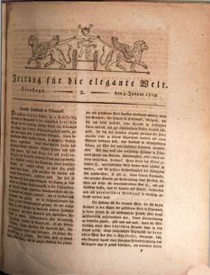 Zeitung für die elegante Welt Dienstag 3. Januar 1809