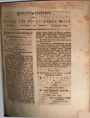 Zeitung für die elegante Welt Dienstag 17. Januar 1809