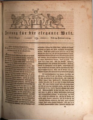 Zeitung für die elegante Welt Donnerstag 19. Januar 1809