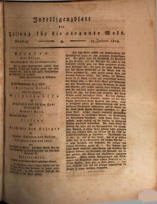 Zeitung für die elegante Welt Dienstag 24. Januar 1809