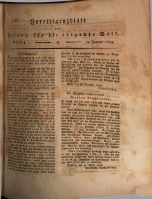 Zeitung für die elegante Welt Dienstag 31. Januar 1809