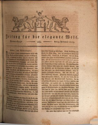 Zeitung für die elegante Welt Donnerstag 9. Februar 1809