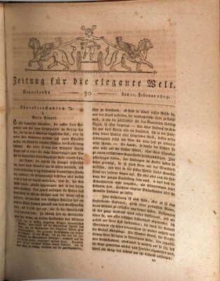 Zeitung für die elegante Welt Samstag 11. Februar 1809