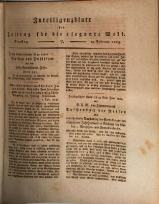 Zeitung für die elegante Welt Dienstag 14. Februar 1809