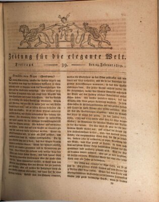 Zeitung für die elegante Welt Freitag 24. Februar 1809