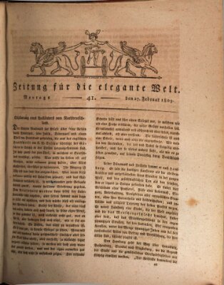 Zeitung für die elegante Welt Montag 27. Februar 1809