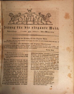 Zeitung für die elegante Welt Donnerstag 2. März 1809