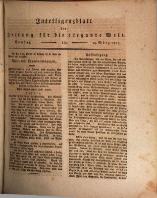 Zeitung für die elegante Welt Dienstag 14. März 1809