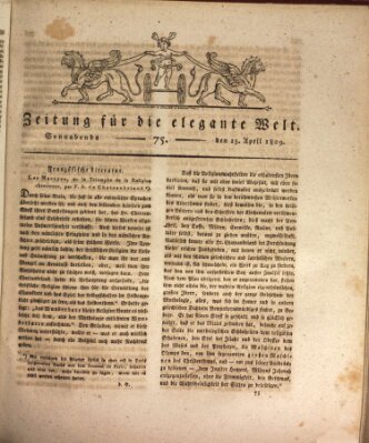 Zeitung für die elegante Welt Samstag 15. April 1809