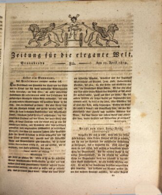 Zeitung für die elegante Welt Samstag 22. April 1809