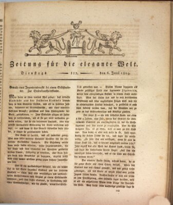 Zeitung für die elegante Welt Dienstag 6. Juni 1809