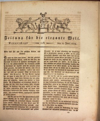 Zeitung für die elegante Welt Donnerstag 15. Juni 1809