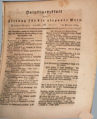 Zeitung für die elegante Welt Donnerstag 22. Juni 1809