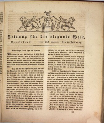 Zeitung für die elegante Welt Donnerstag 13. Juli 1809