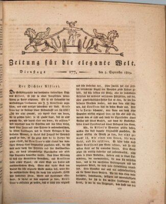 Zeitung für die elegante Welt Dienstag 5. September 1809