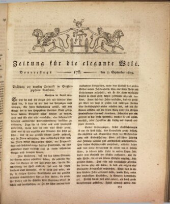 Zeitung für die elegante Welt Donnerstag 7. September 1809