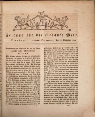 Zeitung für die elegante Welt Dienstag 12. September 1809