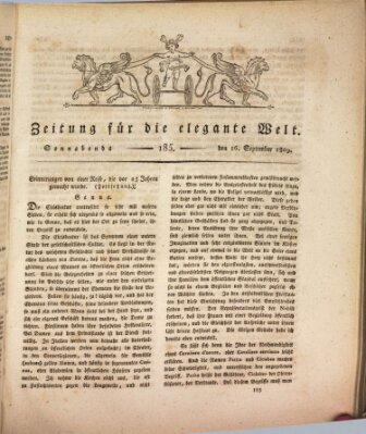 Zeitung für die elegante Welt Samstag 16. September 1809