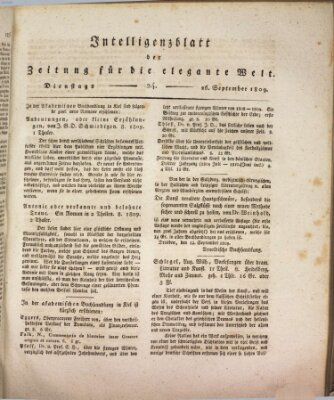 Zeitung für die elegante Welt Dienstag 26. September 1809