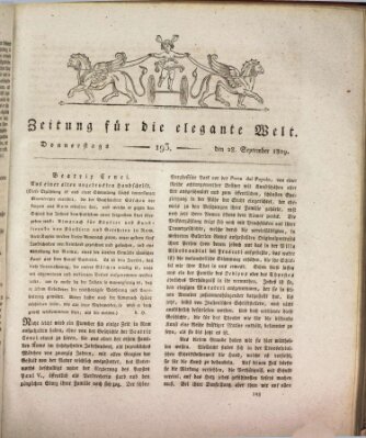 Zeitung für die elegante Welt Donnerstag 28. September 1809