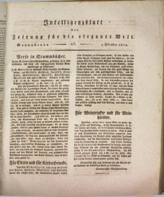 Zeitung für die elegante Welt Samstag 7. Oktober 1809