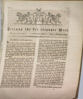 Zeitung für die elegante Welt Samstag 21. Oktober 1809