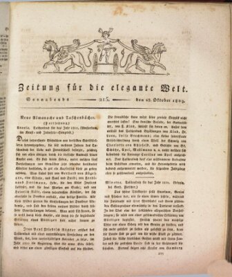 Zeitung für die elegante Welt Samstag 28. Oktober 1809