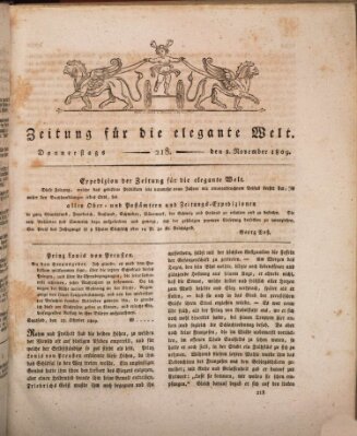 Zeitung für die elegante Welt Donnerstag 2. November 1809