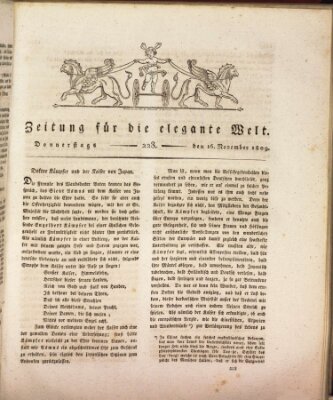 Zeitung für die elegante Welt Donnerstag 16. November 1809