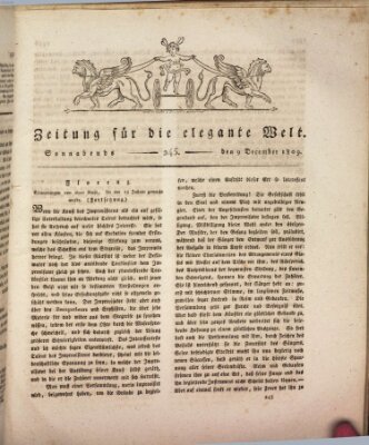 Zeitung für die elegante Welt Samstag 9. Dezember 1809