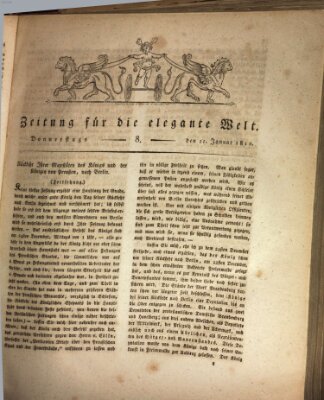 Zeitung für die elegante Welt Donnerstag 11. Januar 1810