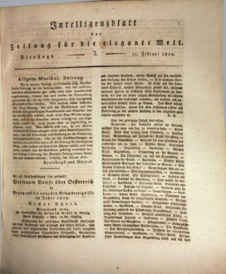 Zeitung für die elegante Welt Dienstag 13. Februar 1810