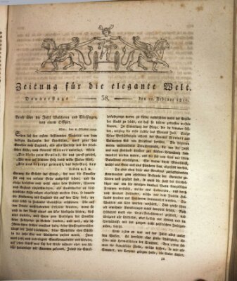 Zeitung für die elegante Welt Donnerstag 22. Februar 1810