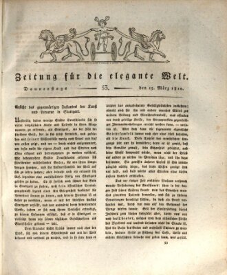 Zeitung für die elegante Welt Donnerstag 15. März 1810