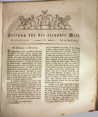 Zeitung für die elegante Welt Samstag 14. April 1810