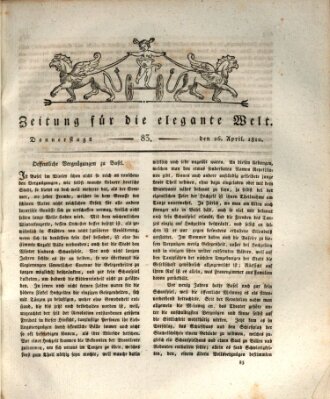 Zeitung für die elegante Welt Donnerstag 26. April 1810